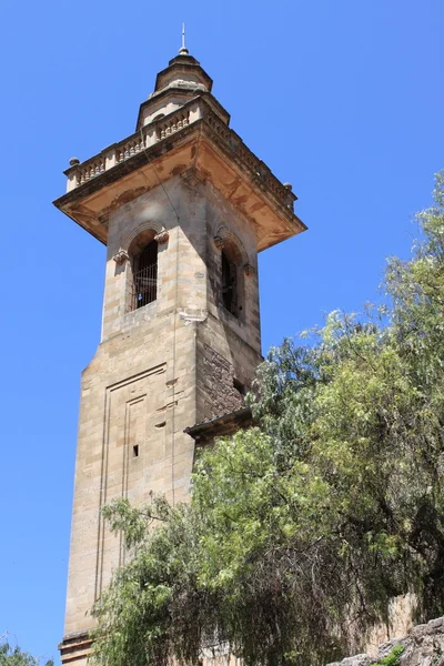 Zvonice kostela svatého Bartoloměje v valldemossa — Stock fotografie