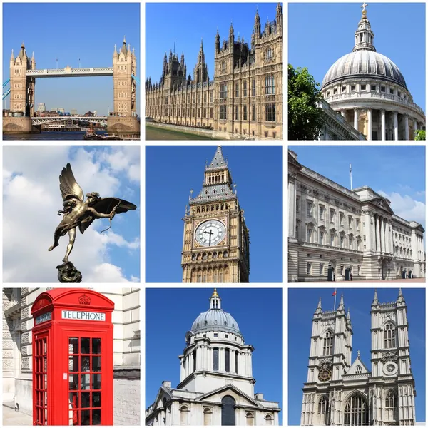 Collage de monumentos de Londres Imágenes de stock libres de derechos