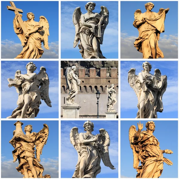 Collage of Angel statues — Stock fotografie
