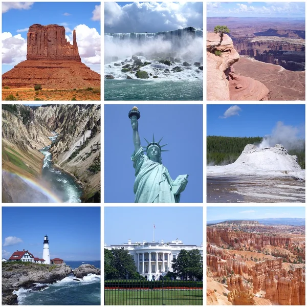 USA landmärken collage — Stockfoto