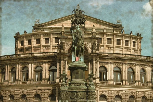 Semperoper w Dreźnie - vintage — Zdjęcie stockowe