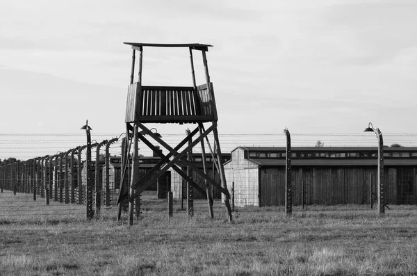 Strážní budka v auschwitz birkenau — Stock fotografie