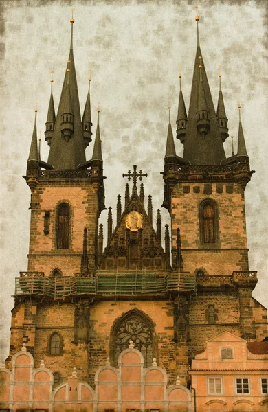 Kostel Panny Marie před Týn - vintage — Stock fotografie