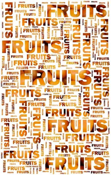 Frukter text med apelsiner — Stockfoto