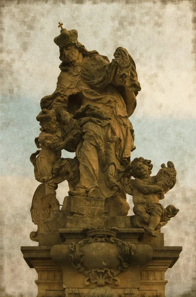 Saint Ludmila statue - Vintage — Stock Photo, Image