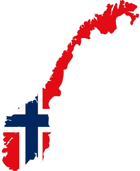 Mapa de Noruega con bandera —  Fotos de Stock