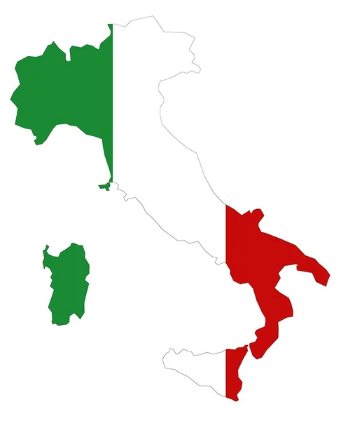 Karte von Italien mit Flagge — Stockfoto