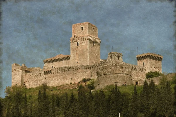 Große Festung in assisi - Jahrgang — Stockfoto