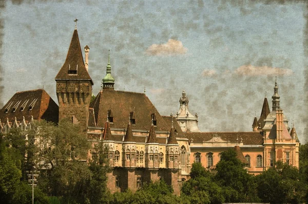 Vajdahunyadského hradu v Budapešti - vintage — Stock fotografie