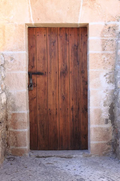 Kwadraat middeleeuwse voordeur — Stockfoto