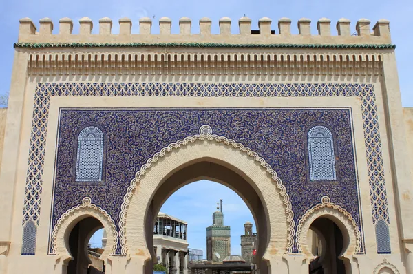 Bab bou jeloud poort in fez — Stockfoto