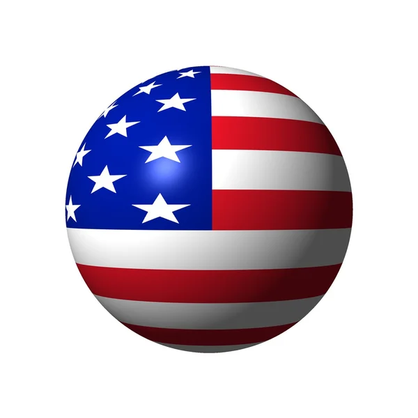 Sphere with flag of USA — Stock Photo, Image