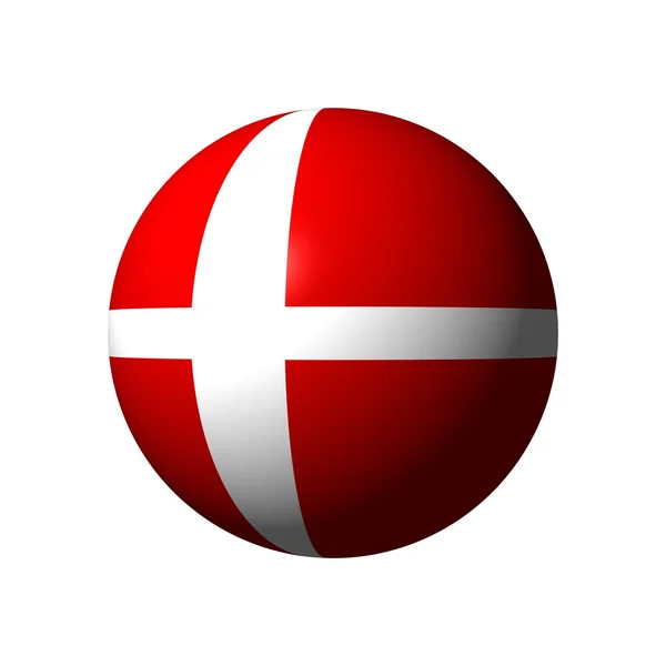 Esfera com bandeira da Dinamarca — Fotografia de Stock