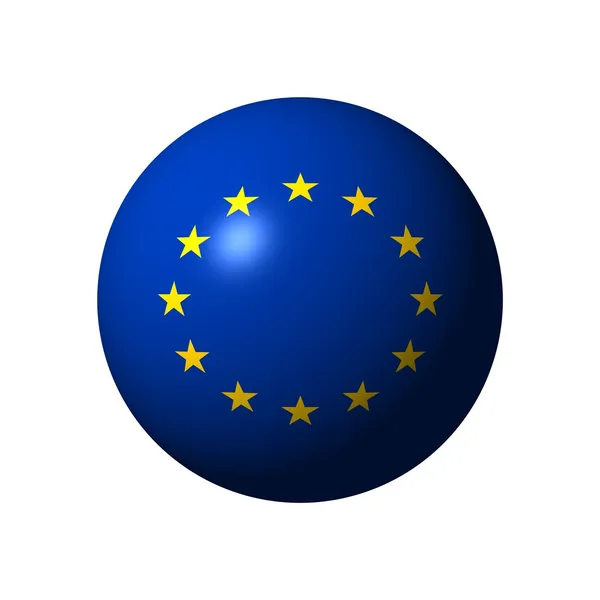 Sphere with flag of EU — Stock Photo, Image