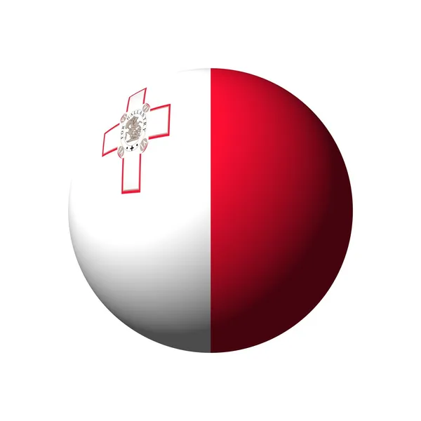 Kula z Flaga Malty — Zdjęcie stockowe