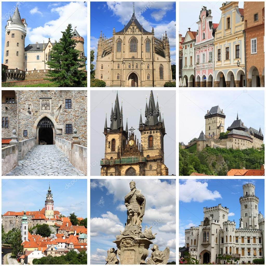 Bohemia landmarks collage