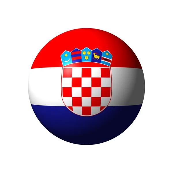 球形与克罗地亚国旗 — 图库照片