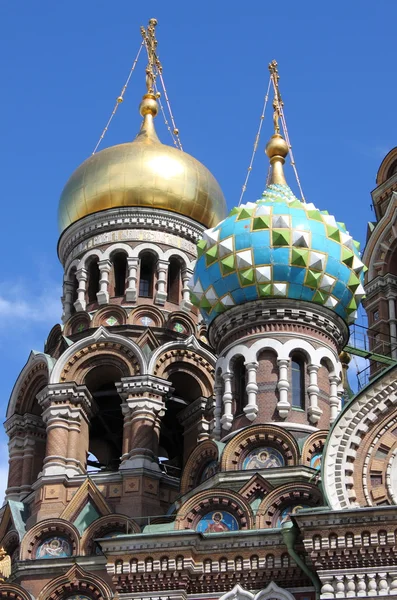 Domes of the Church of the Saviour on Spilled Blood — Stock Photo, Image