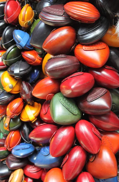 Colorful leather purses — Stock Photo, Image