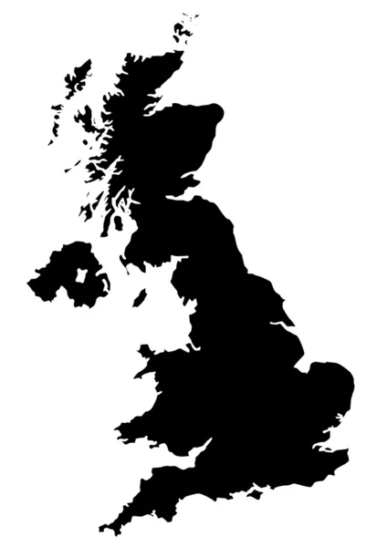 Karta över Storbritannien i svart — Stockfoto