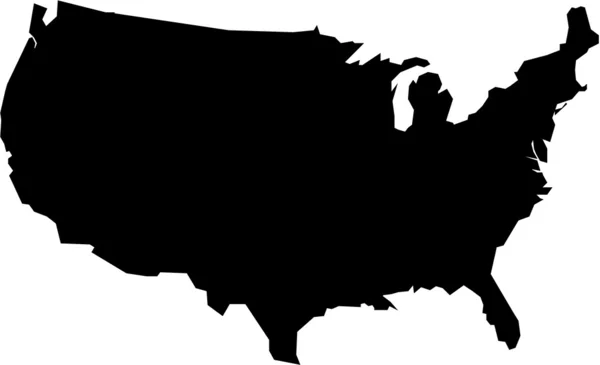 Térkép-USA-fekete — Stock Fotó