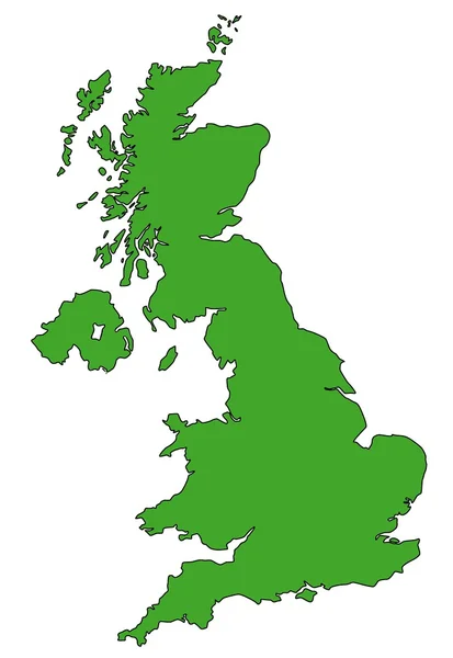 Map of UK in green — Stock Photo, Image