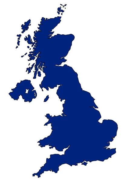 Map of UK in blue — Stock Photo, Image