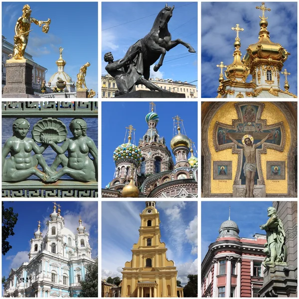San Pietroburgo punti di riferimento collage — Foto Stock