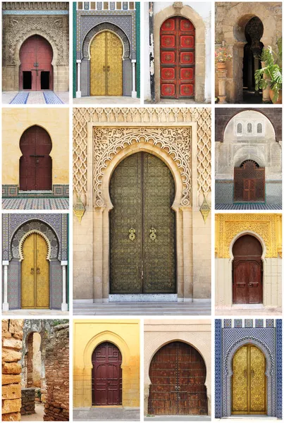 Collage Puertas Estilo Oriental Árabe — Foto de Stock