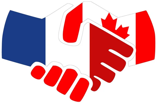 Frankrijk Canada Handdruk Symbool Van Overeenkomst Vriendschap — Stockfoto