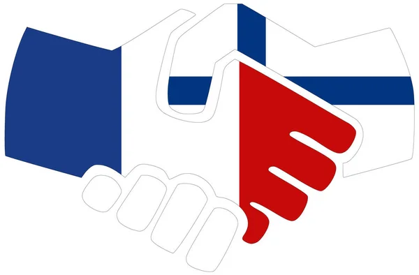 France Finland Handshake Symbol Agreement Friendship — 图库照片