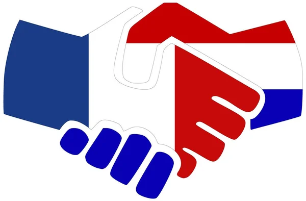 France Pays Bas Poignée Main Symbole Accord Amitié — Photo