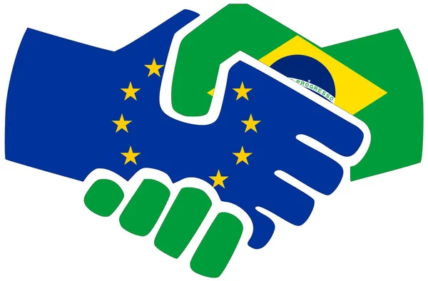 Brazil Handshake Symbol Agreement Friendship — Stock Photo, Image