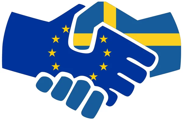 Sweden Handshake Symbol Agreement Friendship — Stock Photo, Image