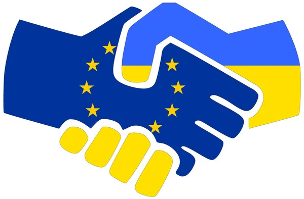 Ukraine Handshake Symbol Agreement Friendship — Stock Photo, Image