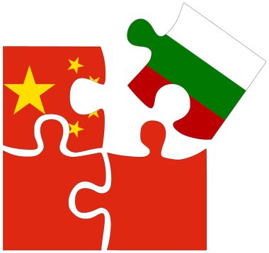 Çin - Bulgaristan: bayraklı bulmaca şekilleri, anlaşma sembolü veya dostluk