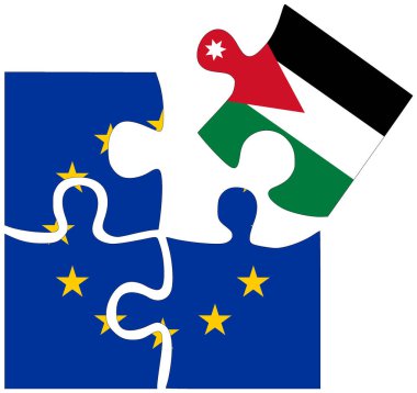 AB - Ürdün: bayraklı bulmaca şekilleri, anlaşma veya dostluğun sembolü