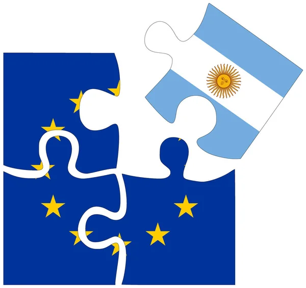 Argentina Puzzle Shapes Flags Symbol Agreement Friendship — Stock Photo, Image