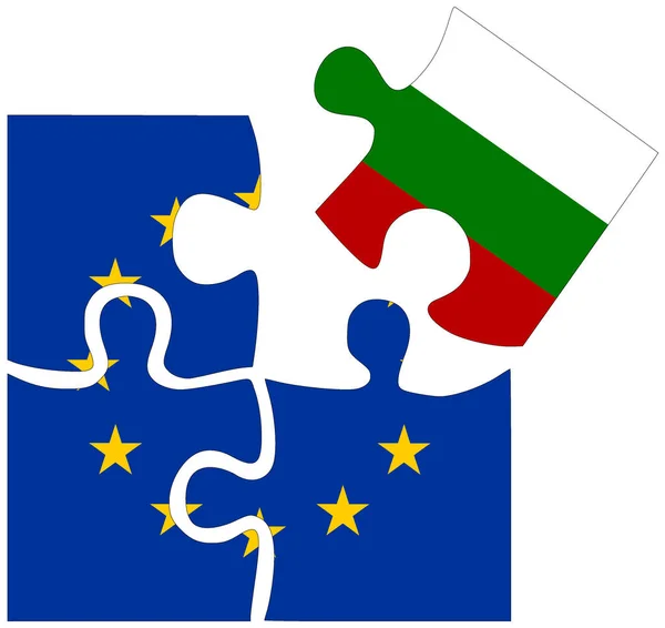 Βουλγαρία Σχήματα Παζλ Σημαίες Σύμβολο Συμφωνίας Φιλίας — Φωτογραφία Αρχείου