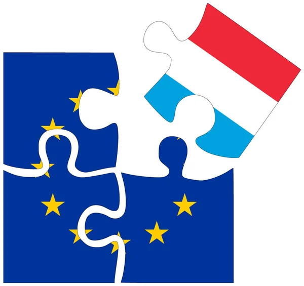 Luxembourg Puzzle Shapes Flags Symbol Agreement Friendship — Stock Photo, Image