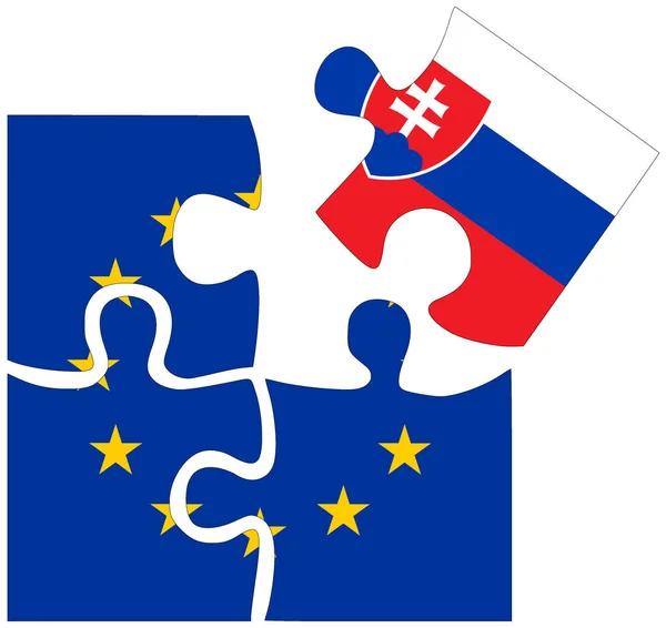 Slowakei Puzzleteile Mit Fahnen Symbol Der Übereinkunft Oder Freundschaft — Stockfoto