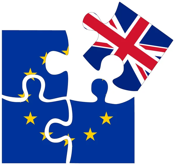 Royaume Uni Formes Puzzle Avec Drapeaux Symbole Accord Amitié — Photo