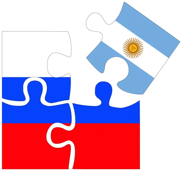 Россия Аргентина Фигуры Головоломок Флагами Символом Согласия Дружбы — стоковое фото