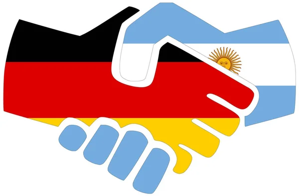 Německo Argentina Potřesení Rukou Symbol Dohody Nebo Přátelství — Stock fotografie