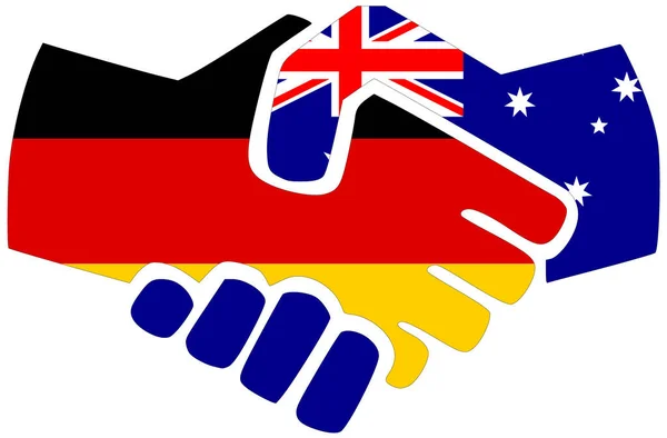 Deutschland Australien Handschlag Symbol Der Übereinkunft Oder Freundschaft — Stockfoto