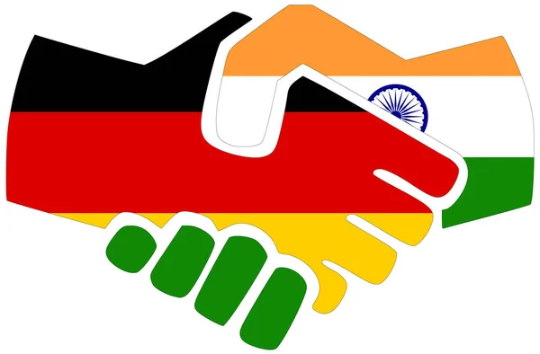 Deutschland Indien Händedruck Symbol Der Übereinkunft Oder Freundschaft — Stockfoto