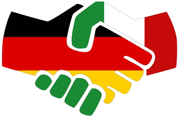 Allemagne Italie Poignée Main Symbole Accord Amitié — Photo