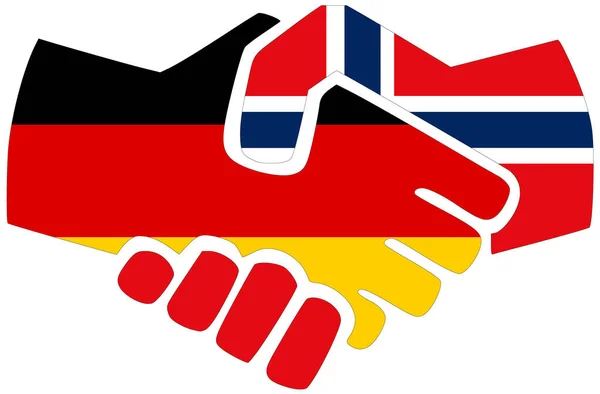 Deutschland Norwegen Händedruck Symbol Der Übereinkunft Oder Freundschaft — Stockfoto