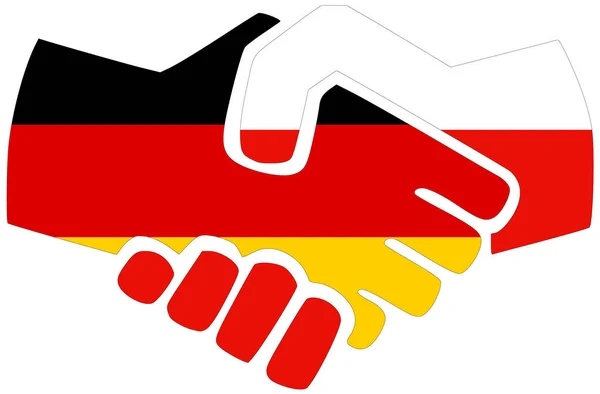 Tyskland Polen Handslag Symbol För Överenskommelse Eller Vänskap — Stockfoto