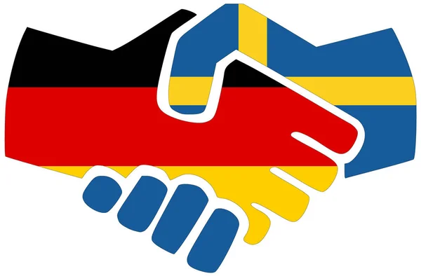 Alemanha Suécia Aperto Mão Símbolo Acordo Amizade — Fotografia de Stock
